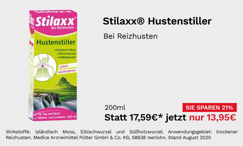 Stilaxx Hustenstiller 200ml für 13,95 €