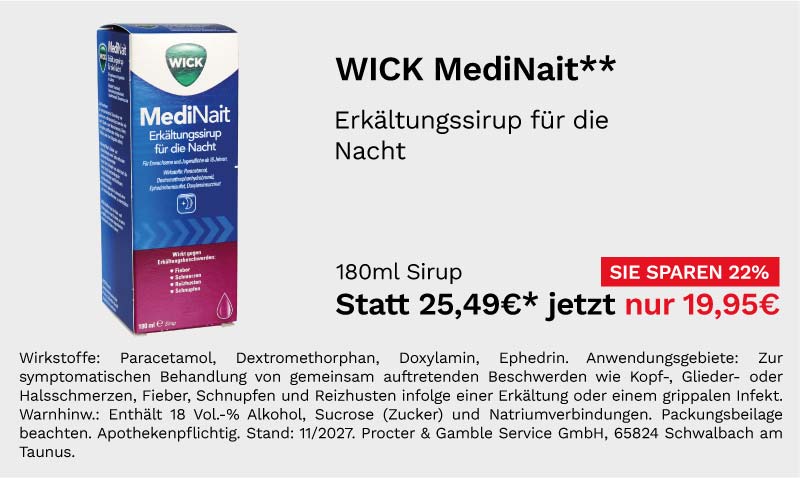 Wick Medi Nait 180ml Sirup für 19,95 €